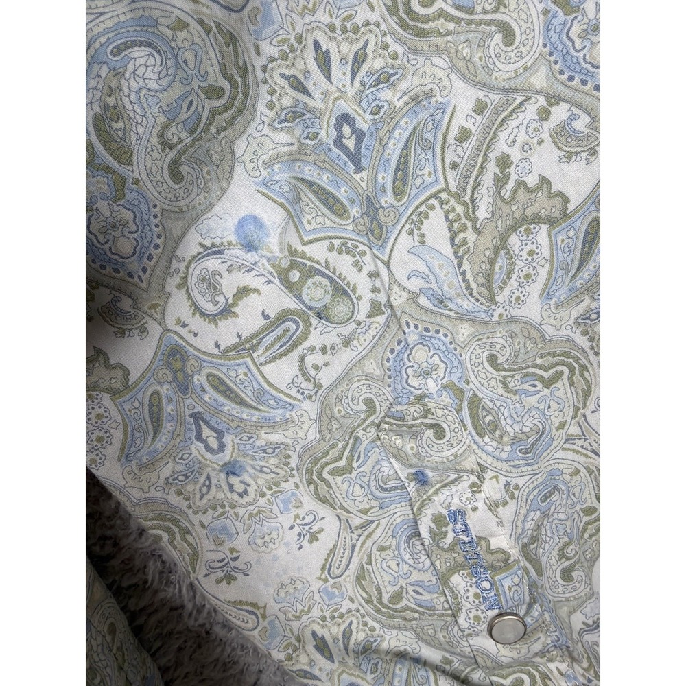 Stetson Shirt Mens 2XL‎ Blue Green Paisley Western Long Sleeve Pearl Snap Cotton - Picture 8 of 8